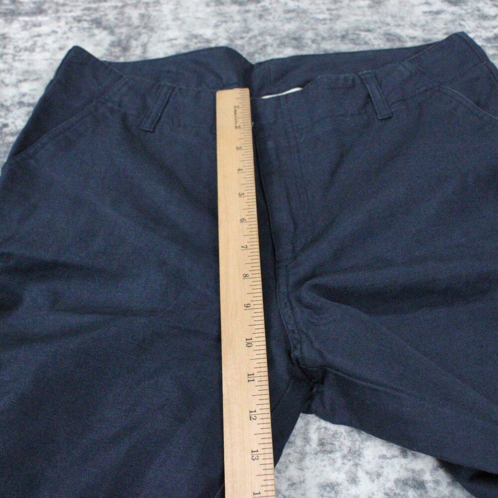 Gap Khakis Chino Pants Womens Size 10 Blue Navy Linen Cotton Y2K Relaxed - Picture 5 of 10